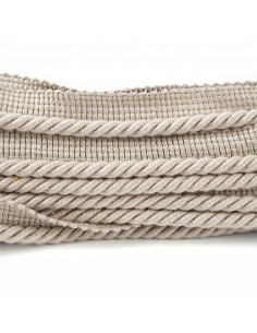 Decorative cord matte with piping 6 mm gray-beige KM13620