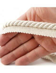 Decorative cord matte with piping 8 mm cream-grey KM13802 2