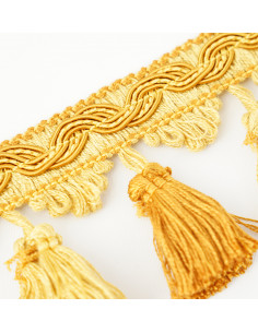 Chwosty na taśmie matowe 75 mm jasny złoty-złoty KM15104 2