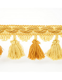 Chwosty na taśmie matowe 75 mm jasny złoty-złoty KM15104