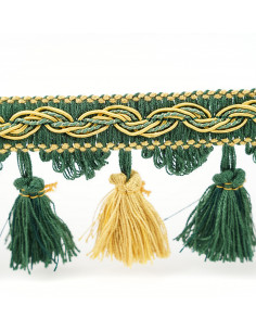 Matt ribbon chokers 75 mm gold-bottle green KM15111