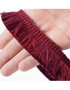 Glitter tape tassels 33 mm wide maroon KM15208 2