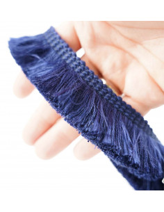 Glitter tape tassels 33 mm wide navy blue KM15213 2