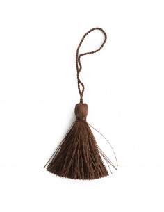 Chwost ozdobny, frędzel z zawieszką 65mm brązowy KM22006