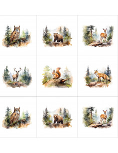 Tkanina PANEL PODUSZKOWY LEŚNE 01 SOFT VELVET