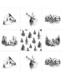 Tkanina PANEL PODUSZKOWY LEŚNE 02 CANVA