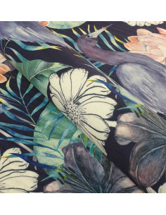 Fabric Aquarelle Birds 01 SOFT VELVET 2