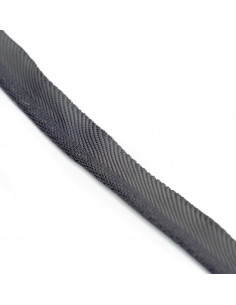 Decorative cord 5mm with ribbon matte grey KM16115